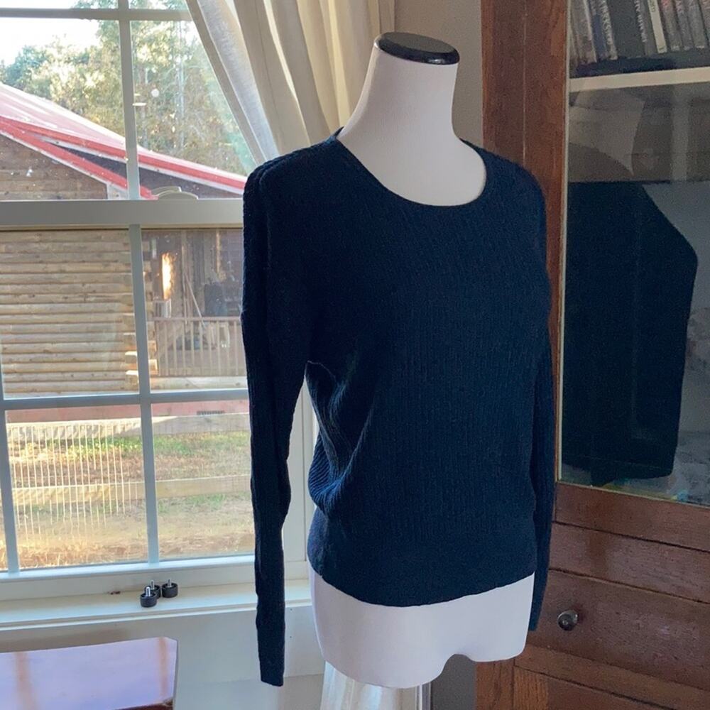 Banana Republic Linen Blend Navy Blue Pullover Sweater, Size XS